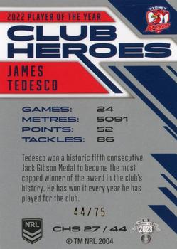 2023 NRL Traders Titanium - Club Heroes Silver #CHS27 James Tedesco Back